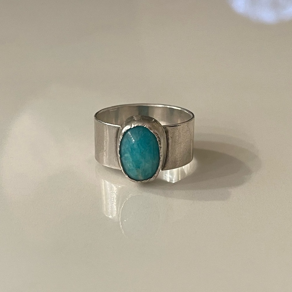 Sterling Silver Ring With Semi Precious Stone